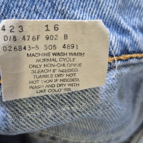 Vtg Levis 505 Jeans Mens 38x34 Straight Regular 100% Cotton Y2K 90s Classic - Picture 7 of 11